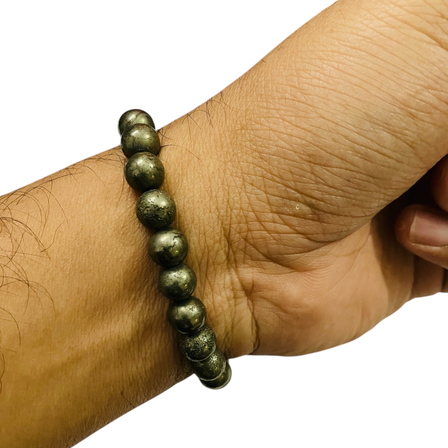 Premium Natural Pyrite Stone Bracelet for Wealth & Energy