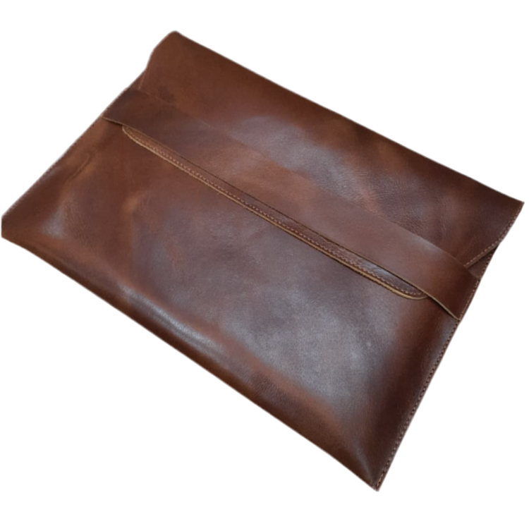 Premium Brown Leather Laptop Sleeve – Slim & Stylish Office Companion