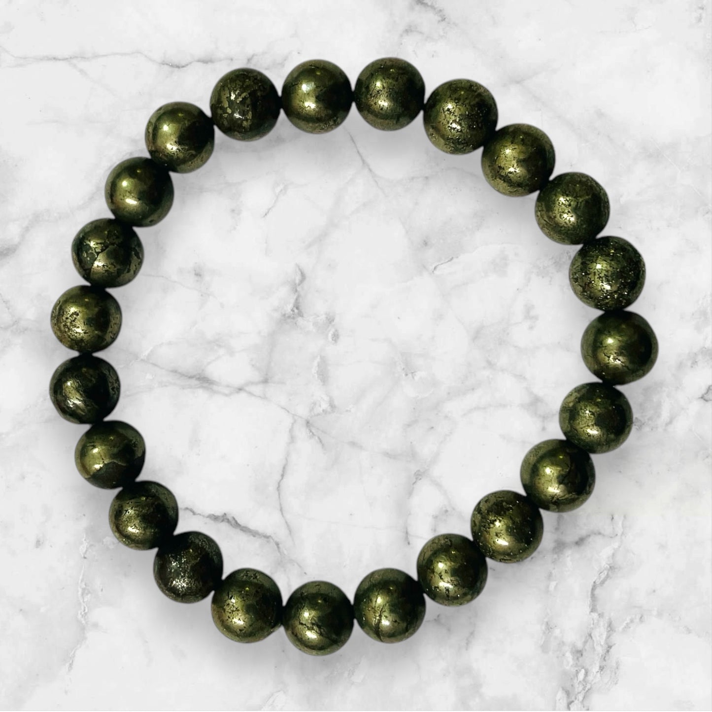 Premium Natural Pyrite Stone Bracelet for Wealth & Energy