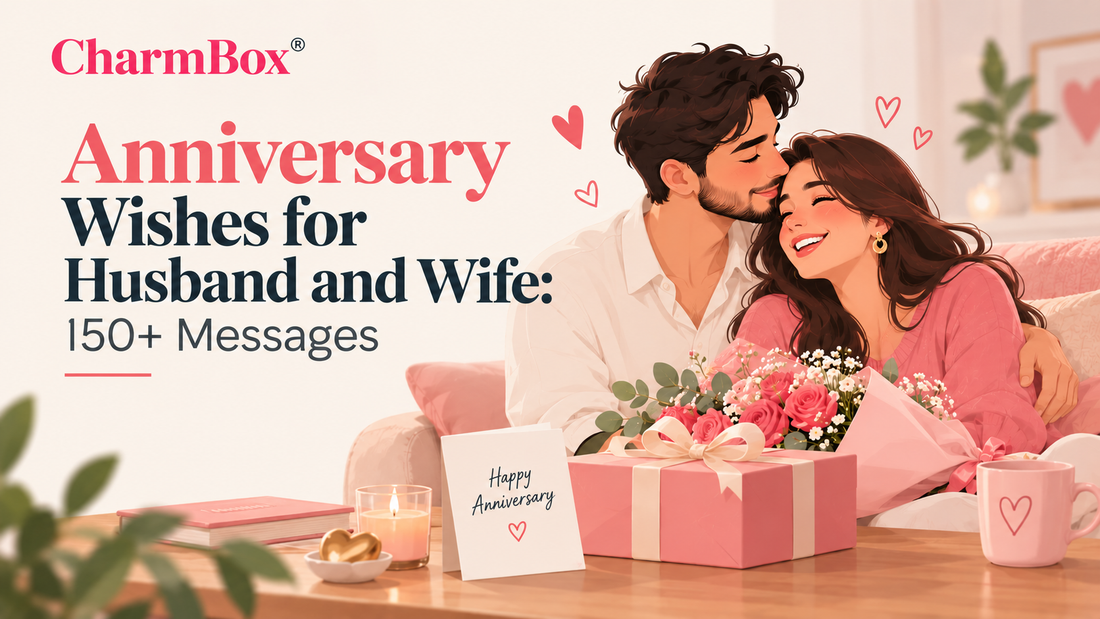 Anniversary wishes for husband and wife message list with gift ideas by CharmBox