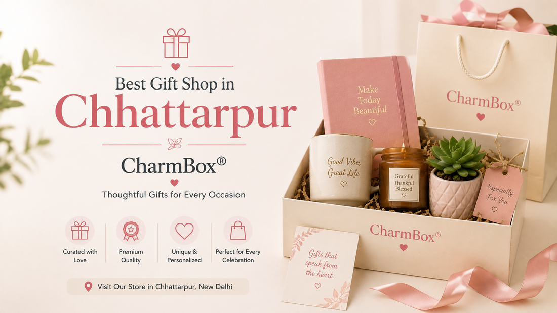 CharmBox gift shop storefront in Rajpur Khurd Chhattarpur South Delhi