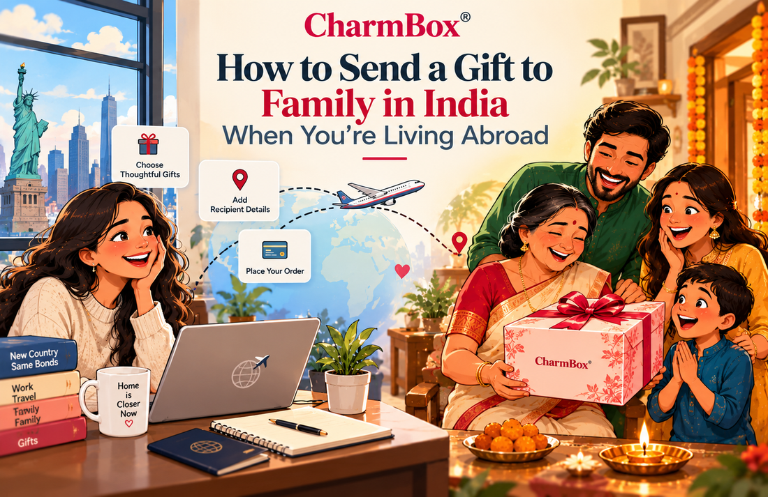 Sending gifts to family in India from abroad for NRIs by CharmBox