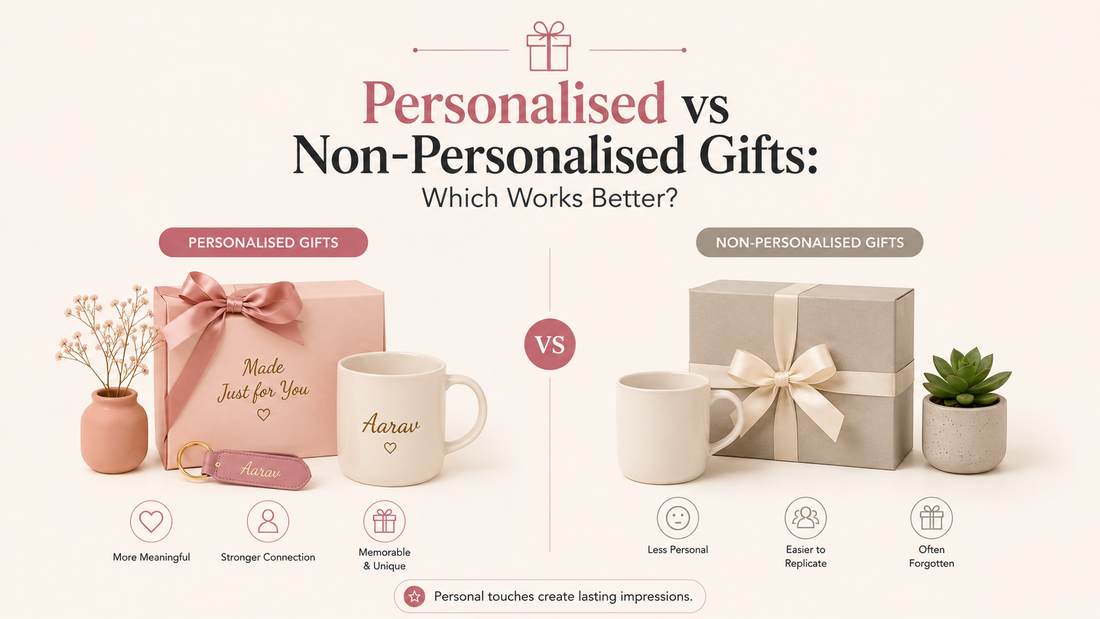 Personalised vs non-personalised gifts comparison by CharmBox India