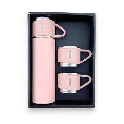 Premium Stainless Steel Vacuum Flask with Insulated Lid and 3 Cup - 500 ml