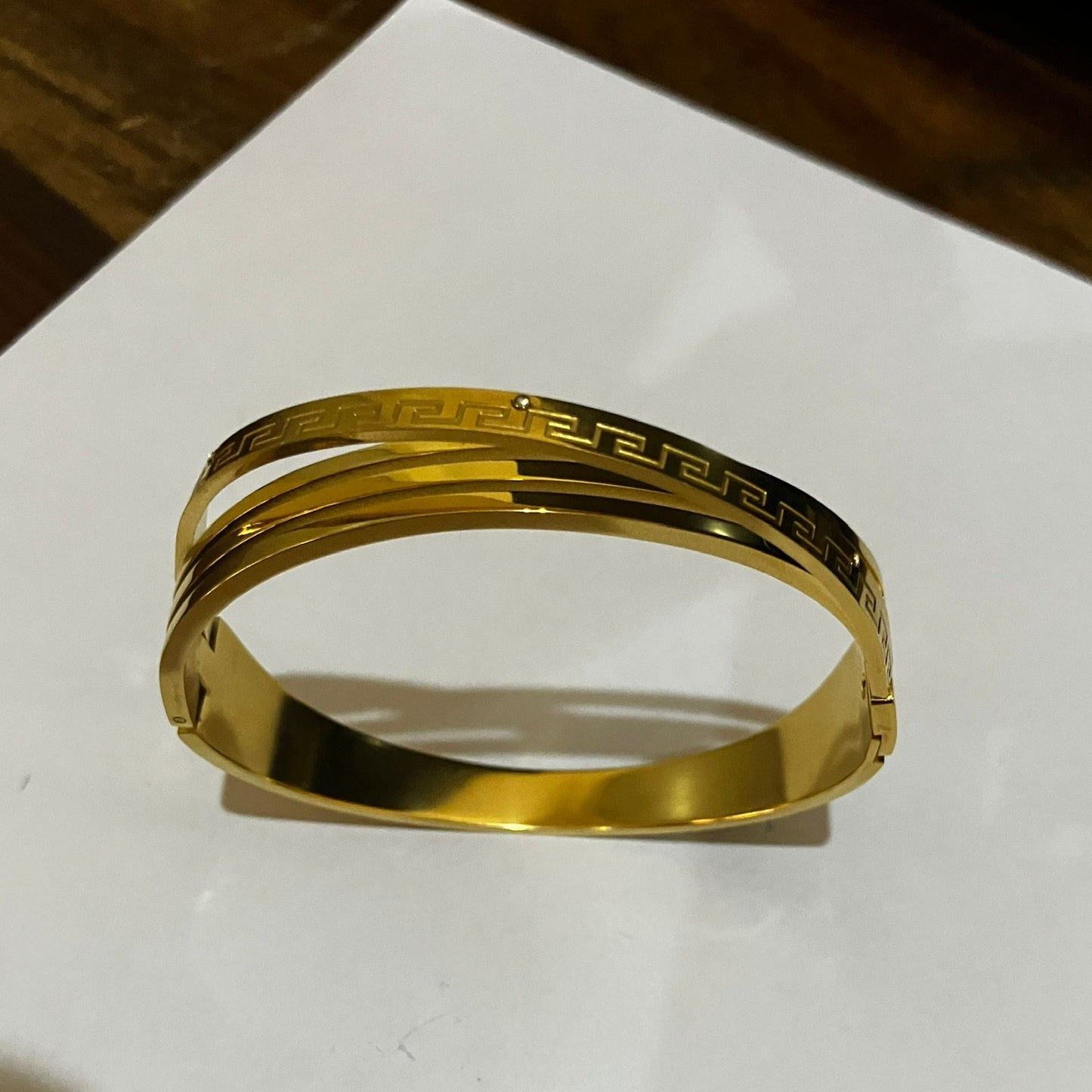 Premium Anti-Tarnish Greek Key Gold Bracelet