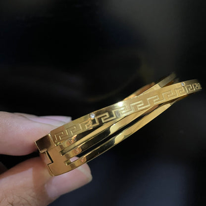 Premium Anti-Tarnish Greek Key Gold Bracelet
