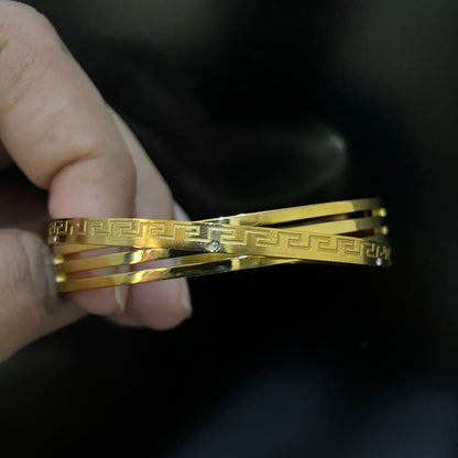 Premium Anti-Tarnish Greek Key Gold Bracelet