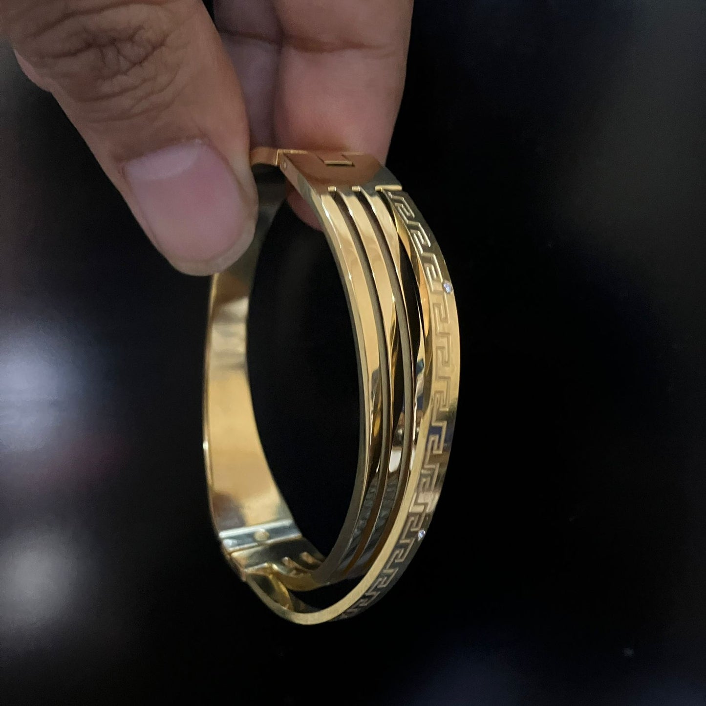 Premium Anti-Tarnish Greek Key Gold Bracelet