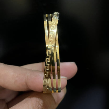 Premium Anti-Tarnish Greek Key Gold Bracelet