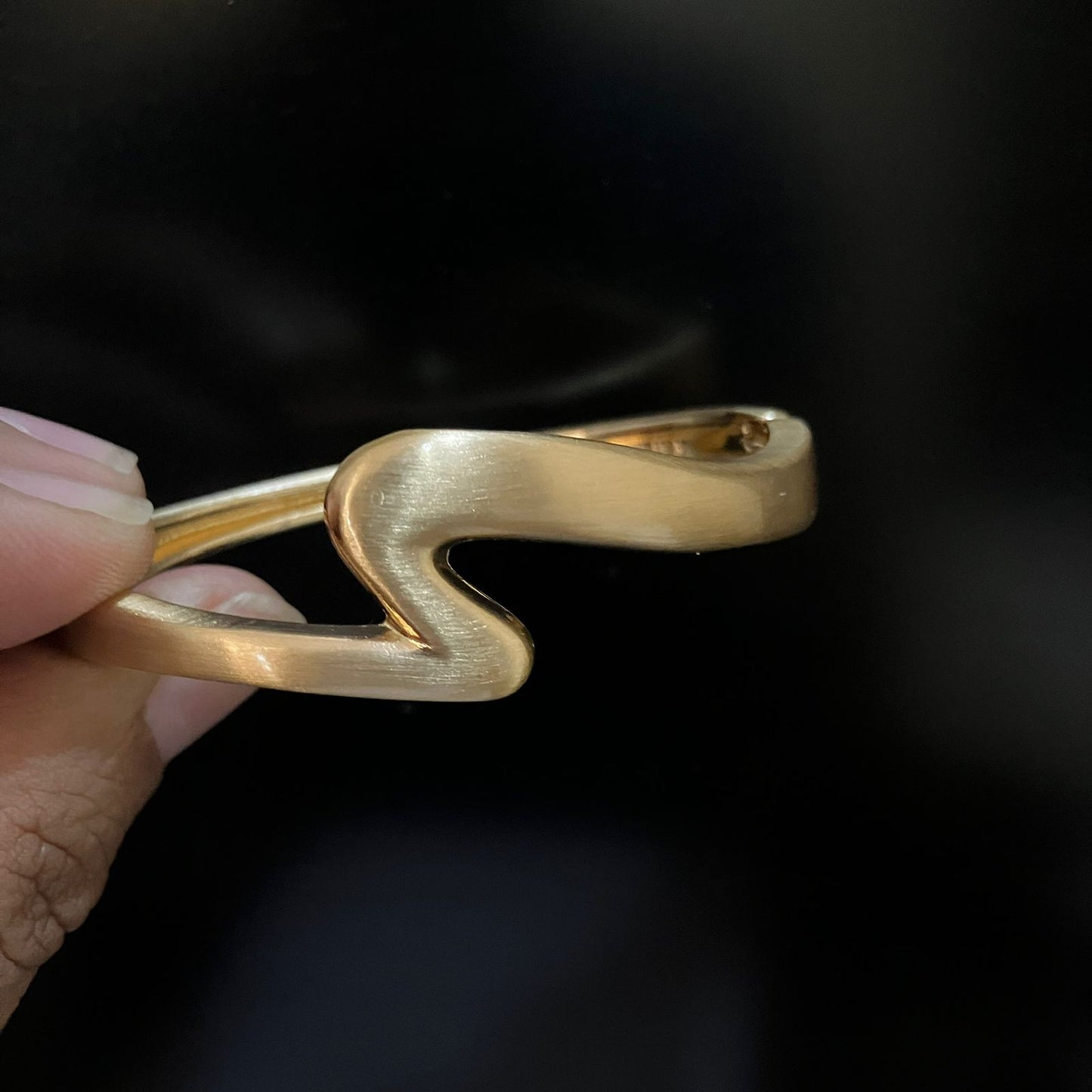 Matte Gold Wave Bracelet – Modern Minimal Collection by CharmBox