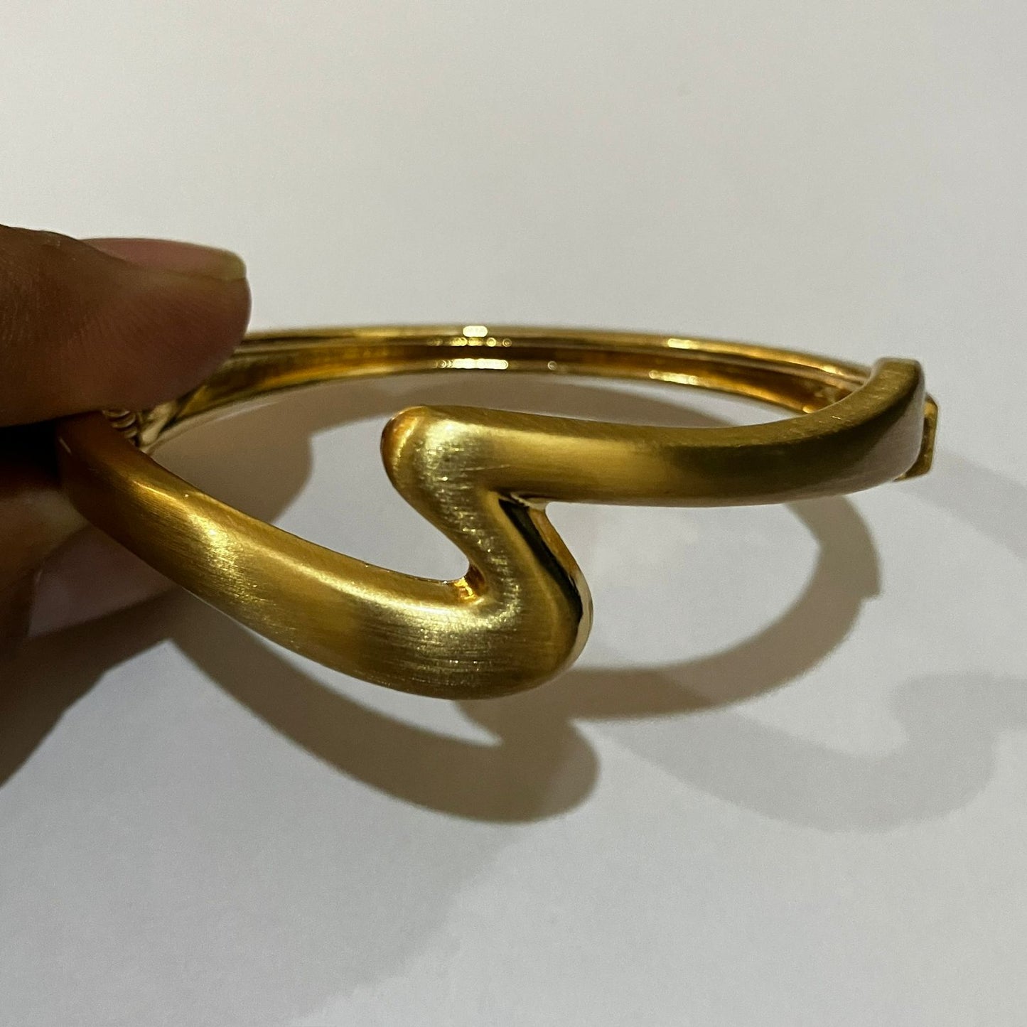 Matte Gold Wave Bracelet – Modern Minimal Collection by CharmBox
