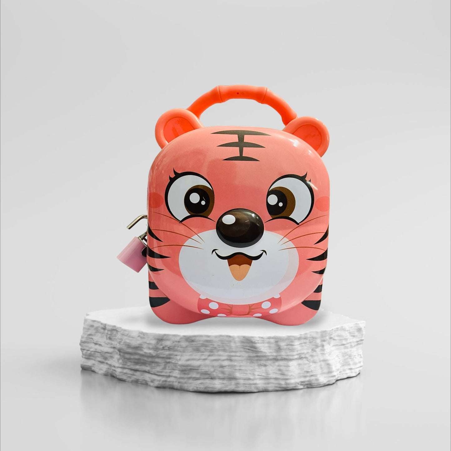 Fun Tiger Piggy Bank with Lock and Key - Perfect for Kids' Savings