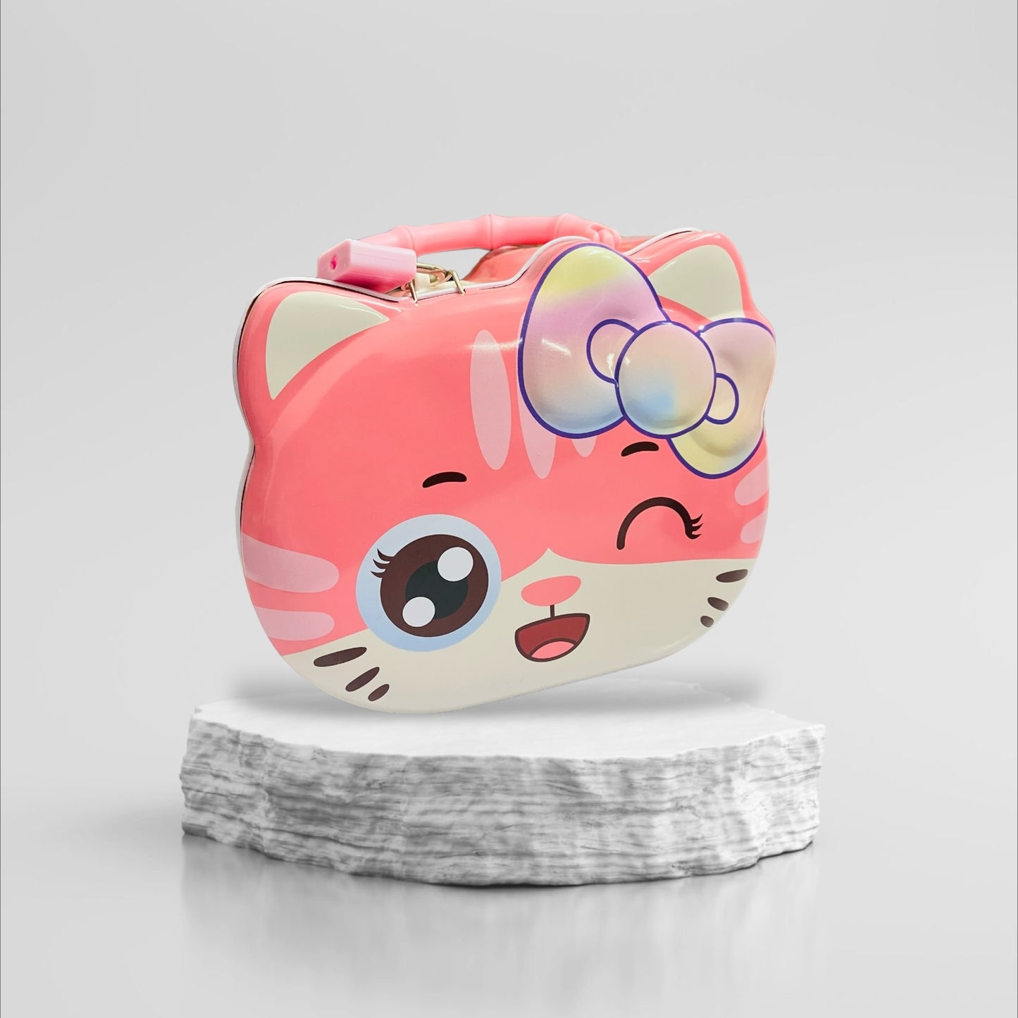 Money Bank - Fancy Cat Design Metal Piggy Bank with Lock and Key