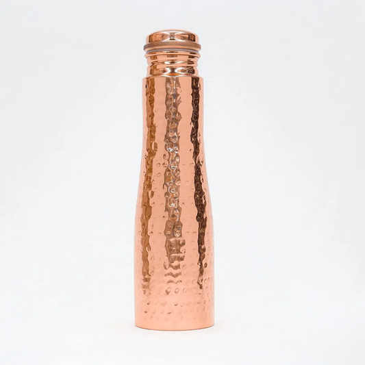 Pure Copper Water Bottle – Hammered Design (1 Litre)