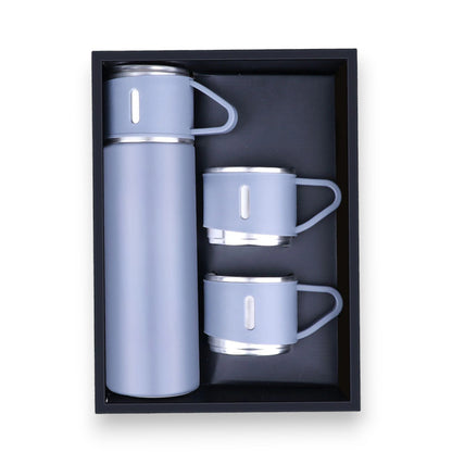 Premium Stainless Steel Vacuum Flask with Insulated Lid and 3 Cup - 500 ml