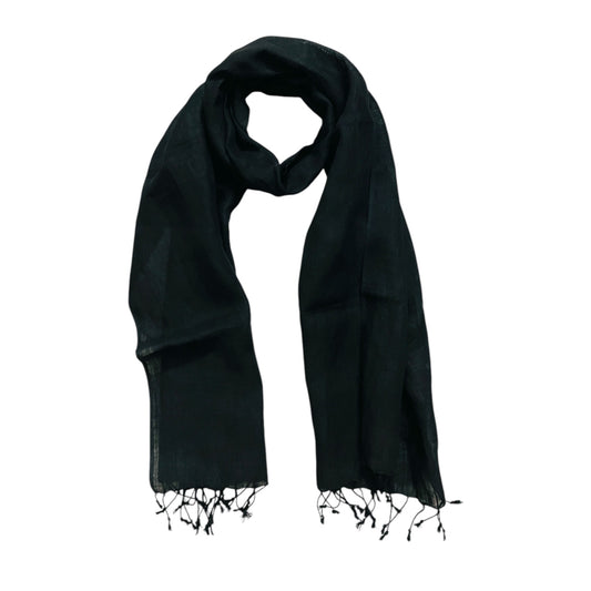 Unisex Handloom linen Scarf - black