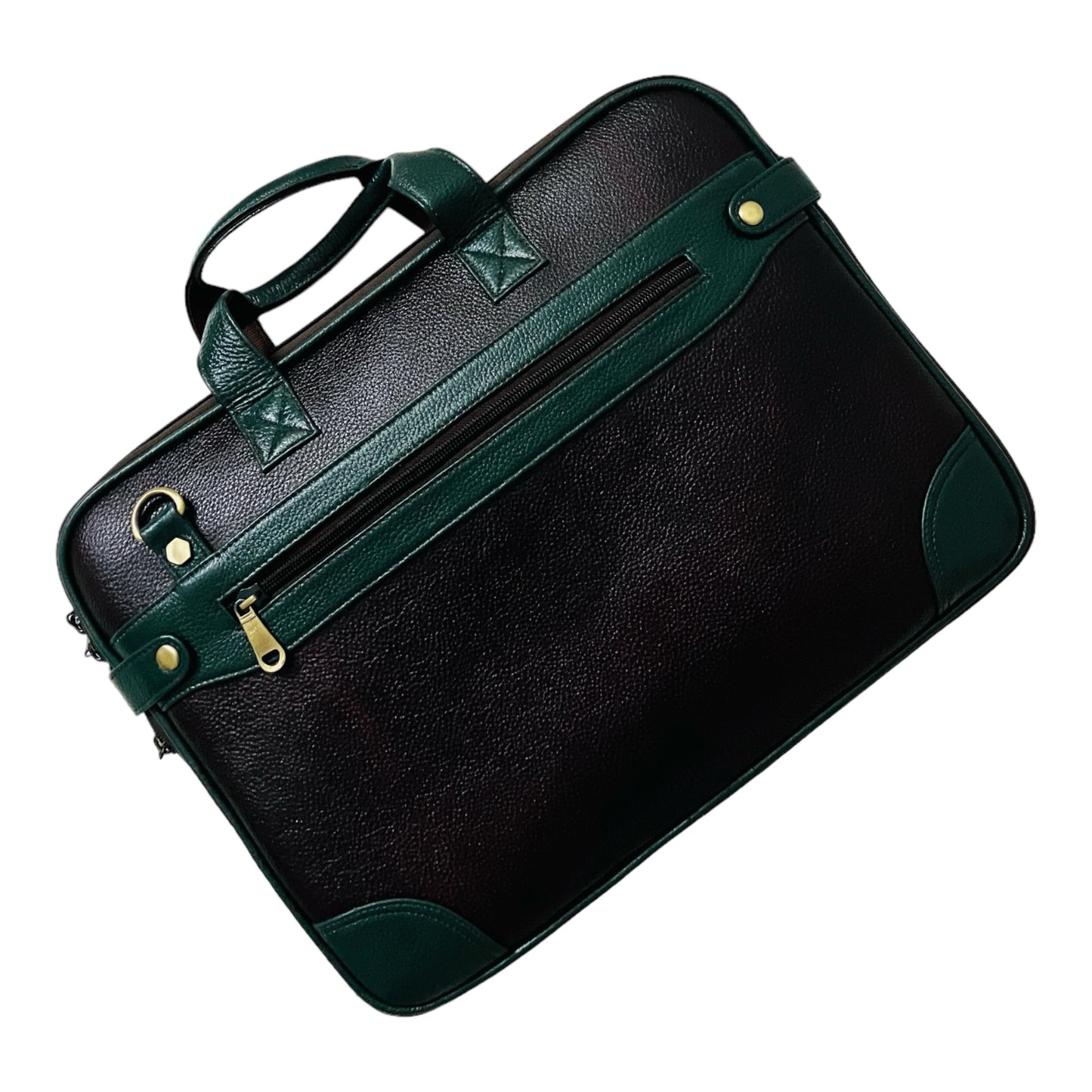 15 inch Leather Briefcases for Men and Women Laptop Bag Business Travel Messenger Bag Vintage Leather Best Office Satchel Bag, Dark Green, Medium