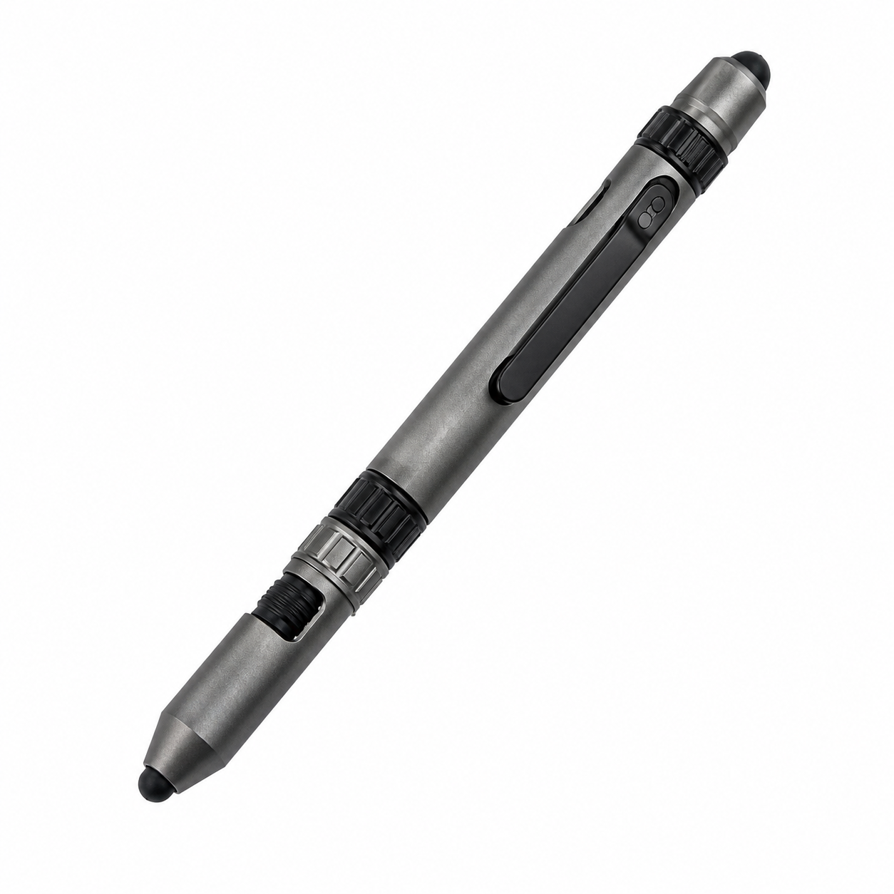 Multifunctional pen with stylus on a white background