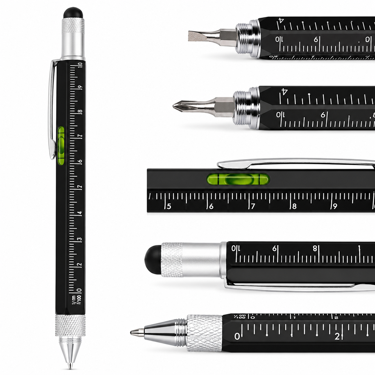 6 in 1 Multi Tool Pen with Stylus, Screwdriver & Ruler
