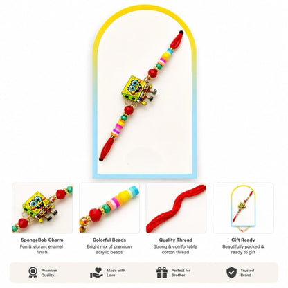 SpongeBob Kids Rakhi | Cartoon Charm Rakhi for Kids Boys